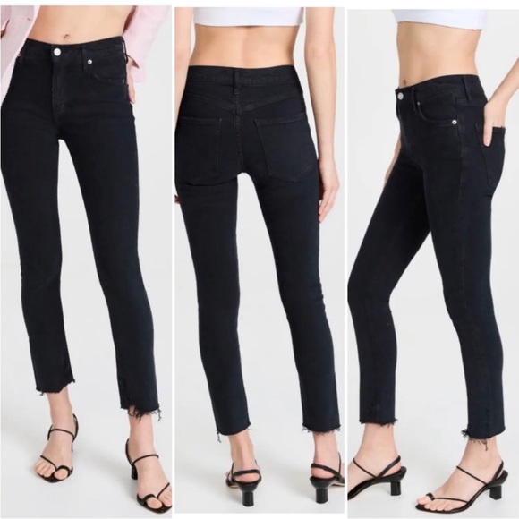 AGOLDE NWT Toni Slim Straight Jeans in Feral New Black 23 - Picture 9 of 9